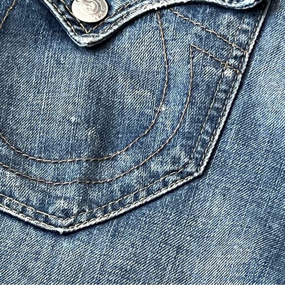 True Religion Bootcut Back Flap Pocket Blue Jeans Size 30 - Picture 8 of 11